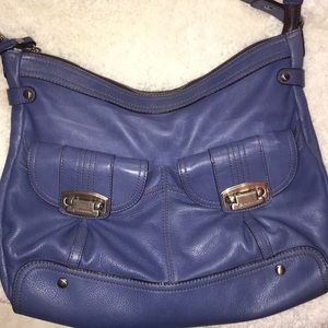 B.Makowsky leather blue handbag